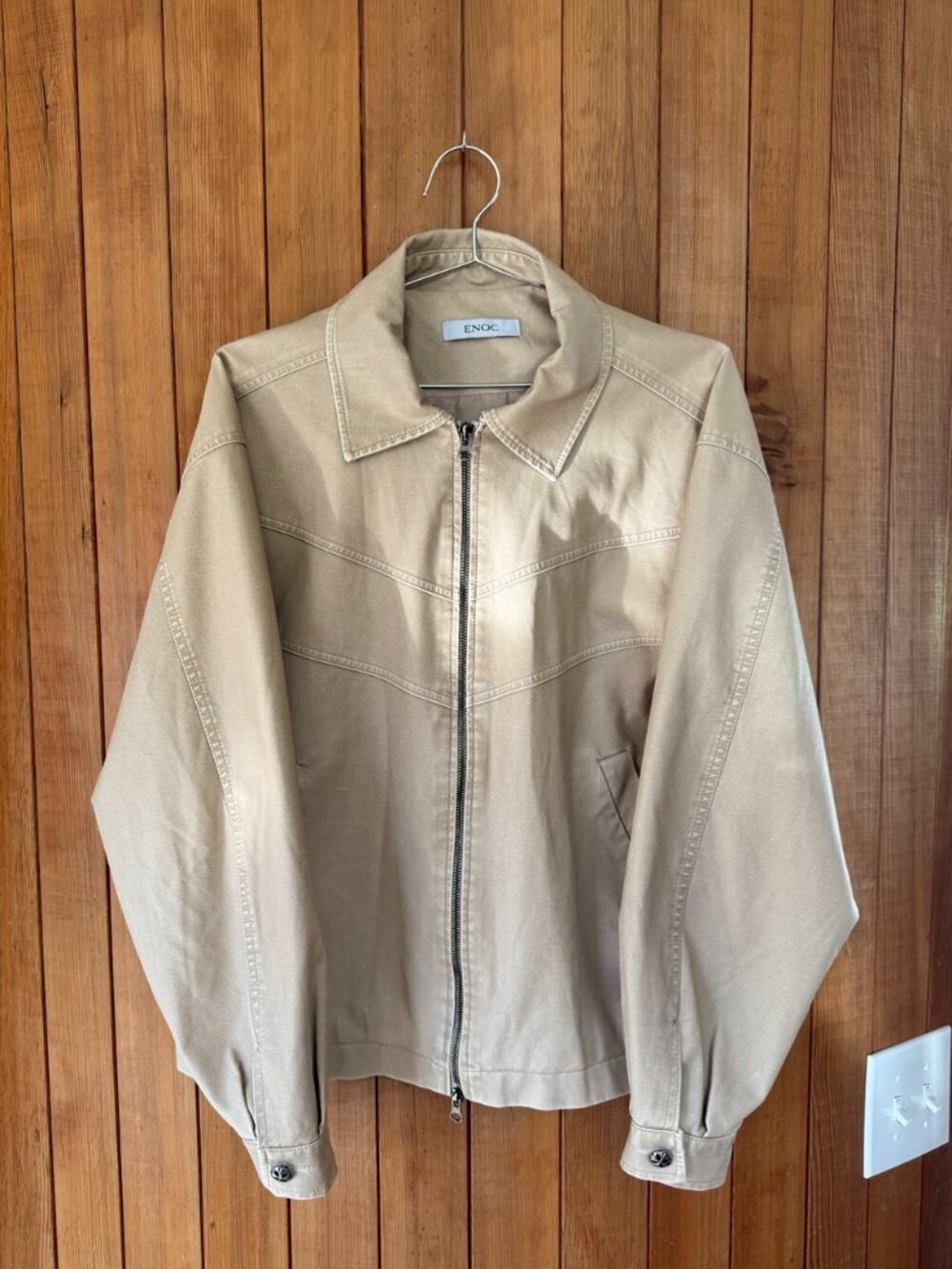 ENOC Korean Beige Western Yoke Zip Jacket One Size